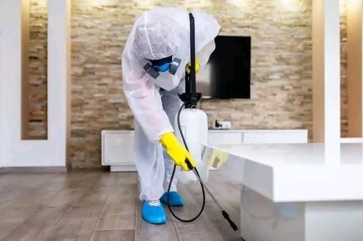 Badom pest control technician fumigating a home in Nairobi